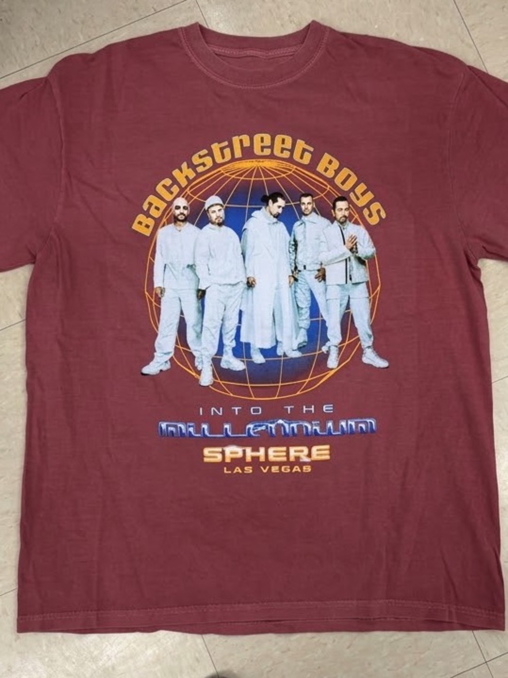 Backstreet Boys T-Shirt Into The Millennium Sphere Las Vegas Size XL